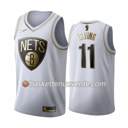 Maillot Basket Brooklyn Nets Kyrie Irving 11 2019-20 Nike Blanc Golden Edition Swingman - Homme